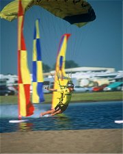 Jim Slaton blows passed the cameras during a practice round over the pond at the WFFC Airzone.